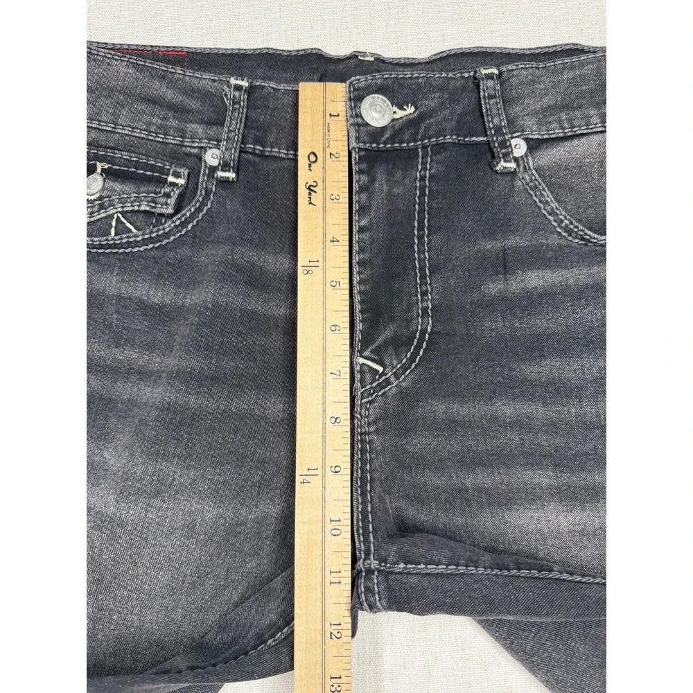 True Religion Geno Slim Jeans Men 34x32 Grey Wash Big T Flap Pocket